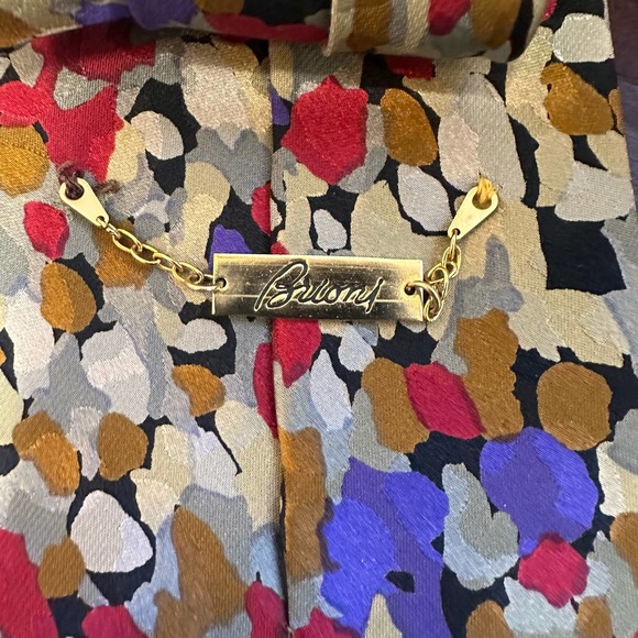 Vintage Brioni Silk Multicolored Abstract Floral Tie One Size - Picture 4 of 6